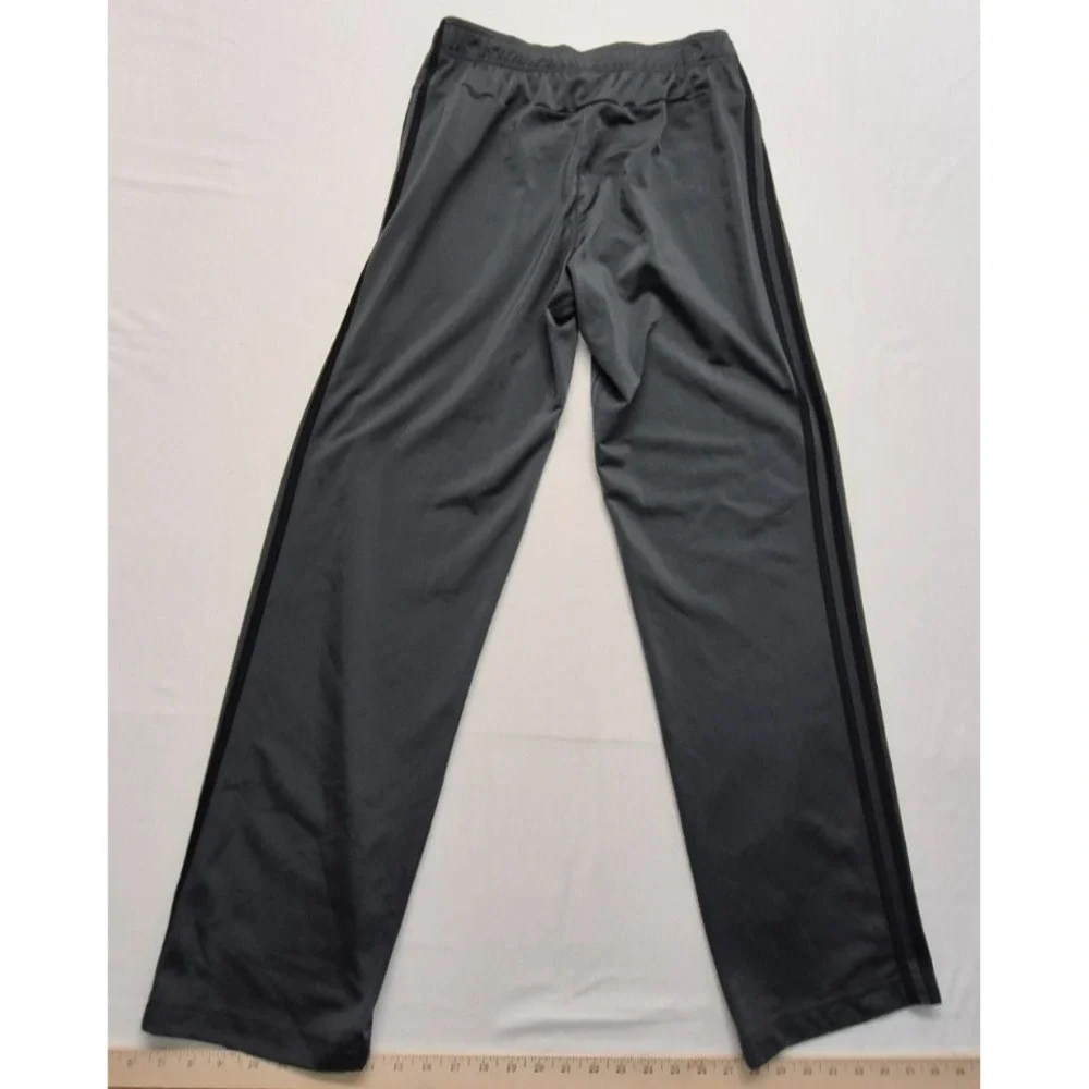 Adidas‎ Primegreen men's dark gray athletic track pants black logo MD drawstring